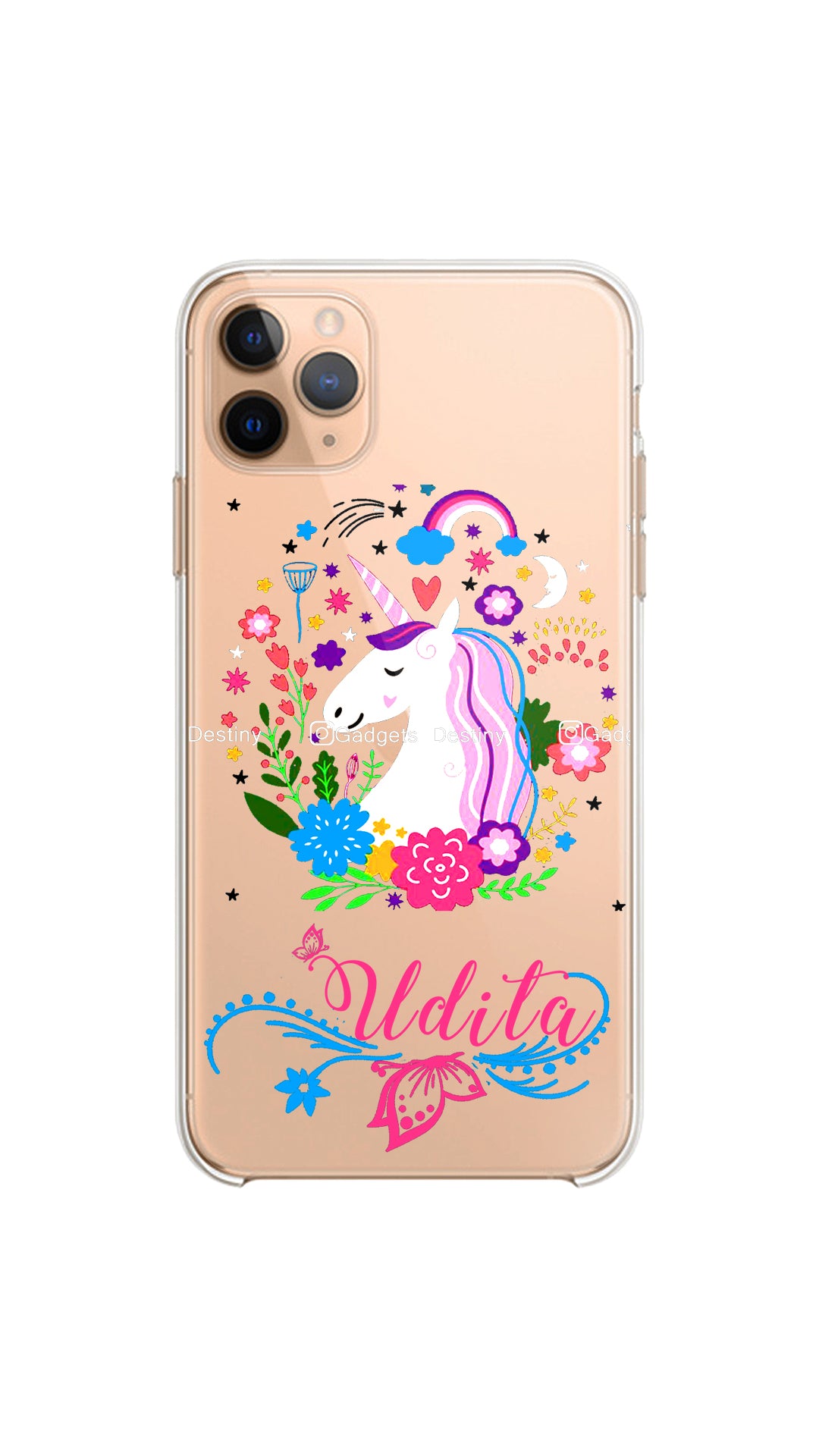 Dream catcher unicorn case/ Clear silicon phone case