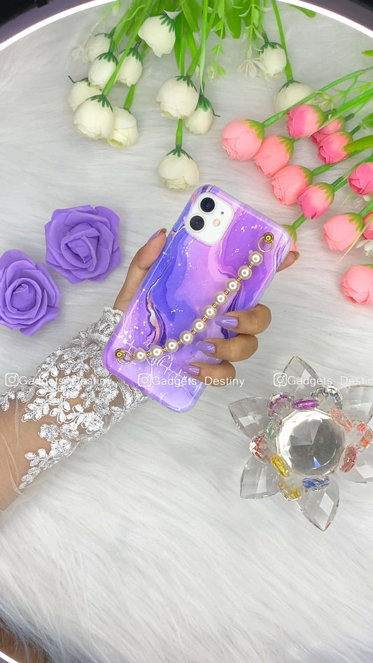 Marble Design with Pearl Bracelet Phone Case
