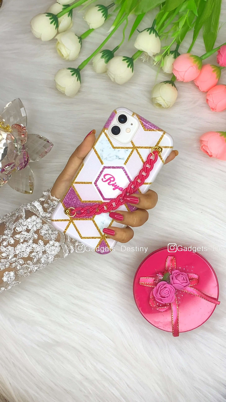 Pink Marble Bracelet Phone case