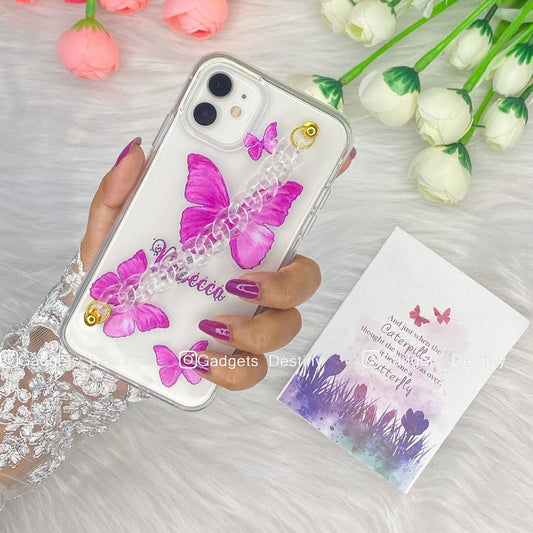Transparent Butterfly Bracelet / Clear Silicon Phone Case