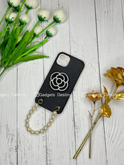 Black Floral Gripper Bracelet Phone Case
