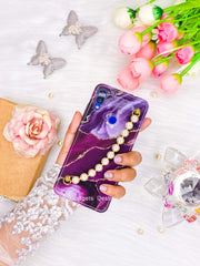 Vibrant purple marble bracelet case