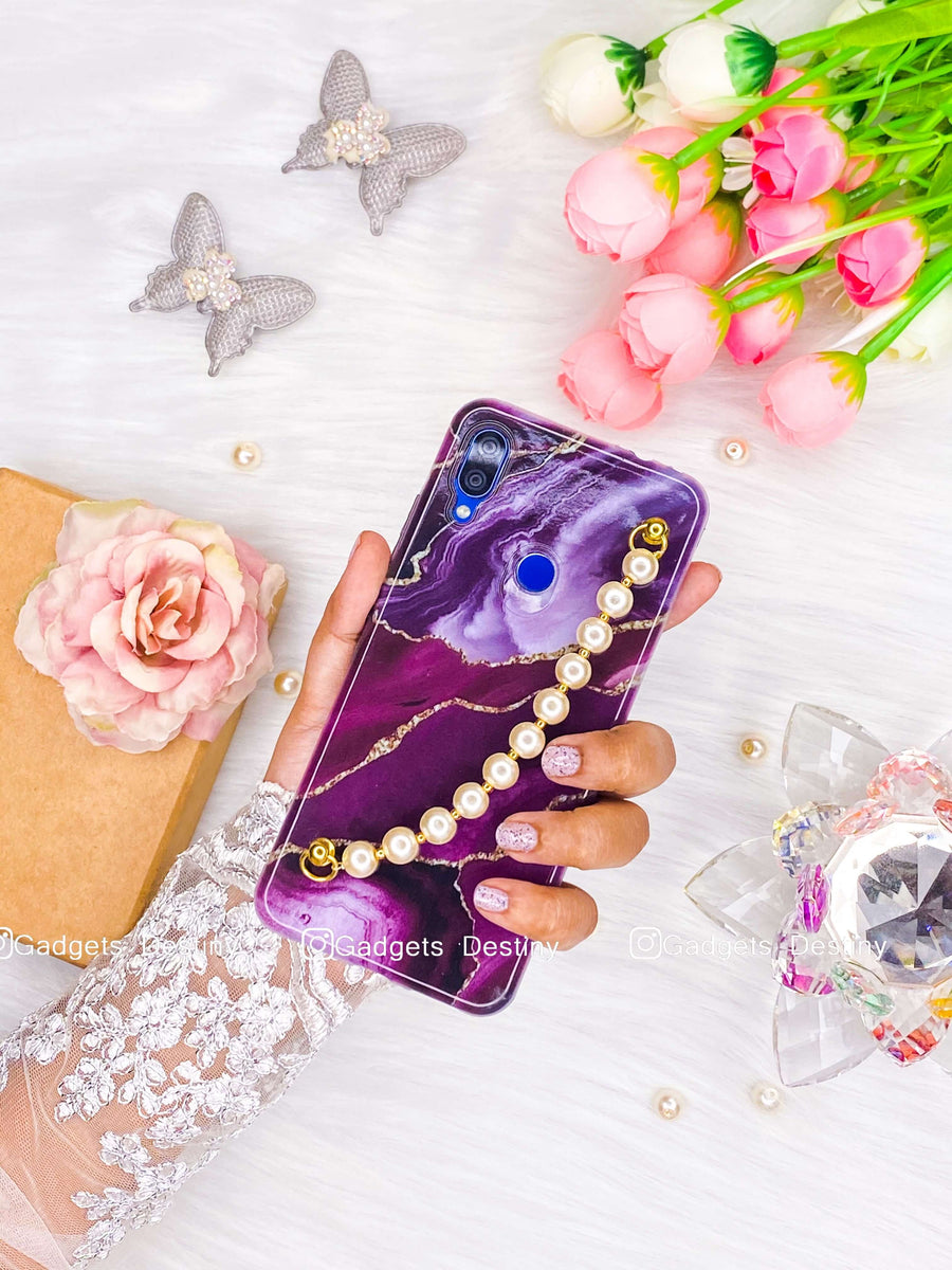 Vibrant purple marble bracelet case