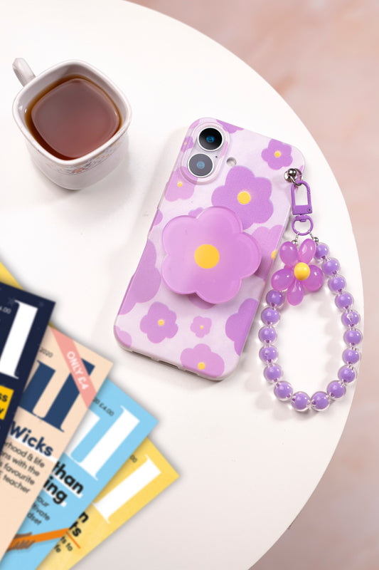 Aesthetic Floral Bliss Pop-Grip Charm Phone Case
