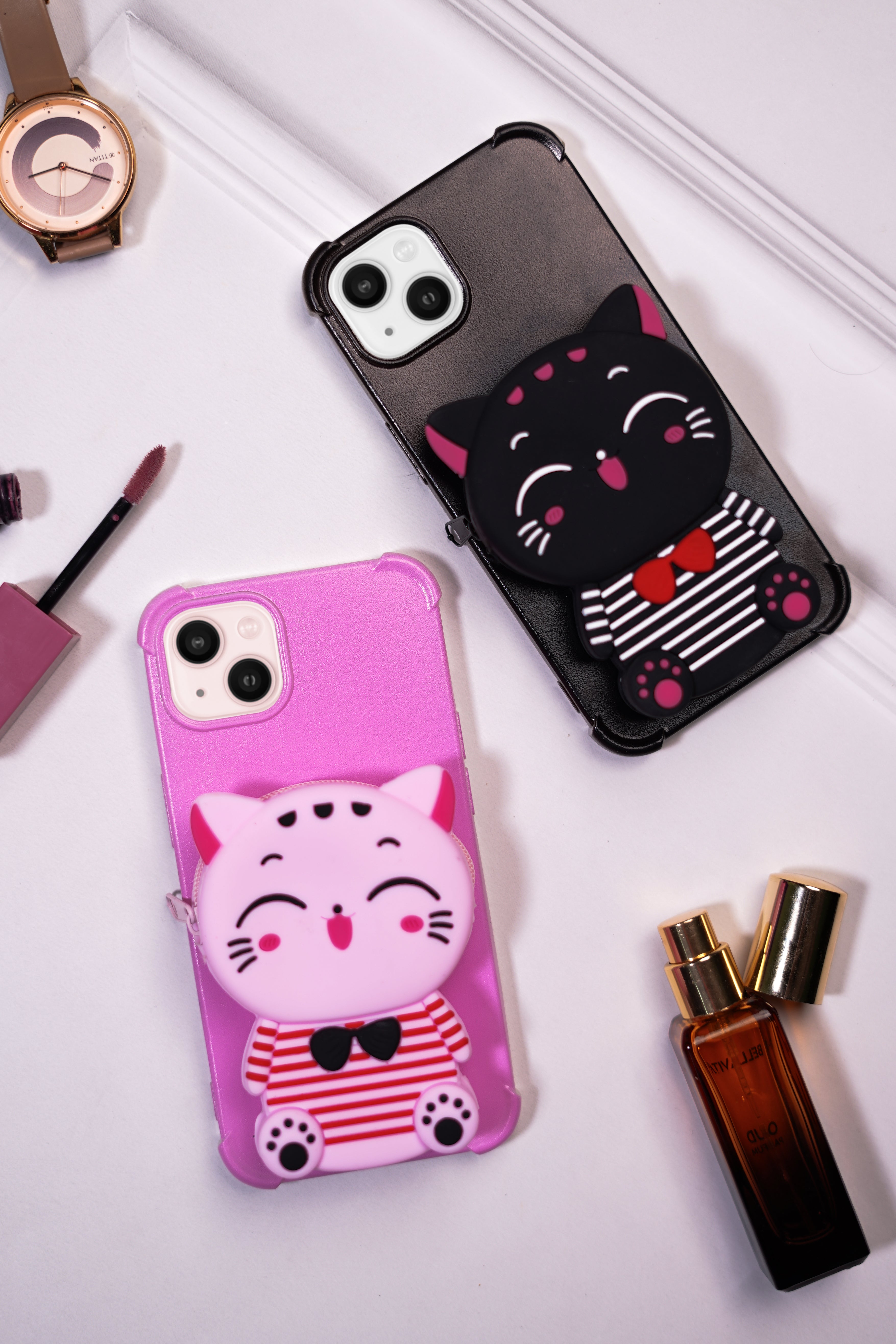 Pink Kitty-Zipper Wallet case