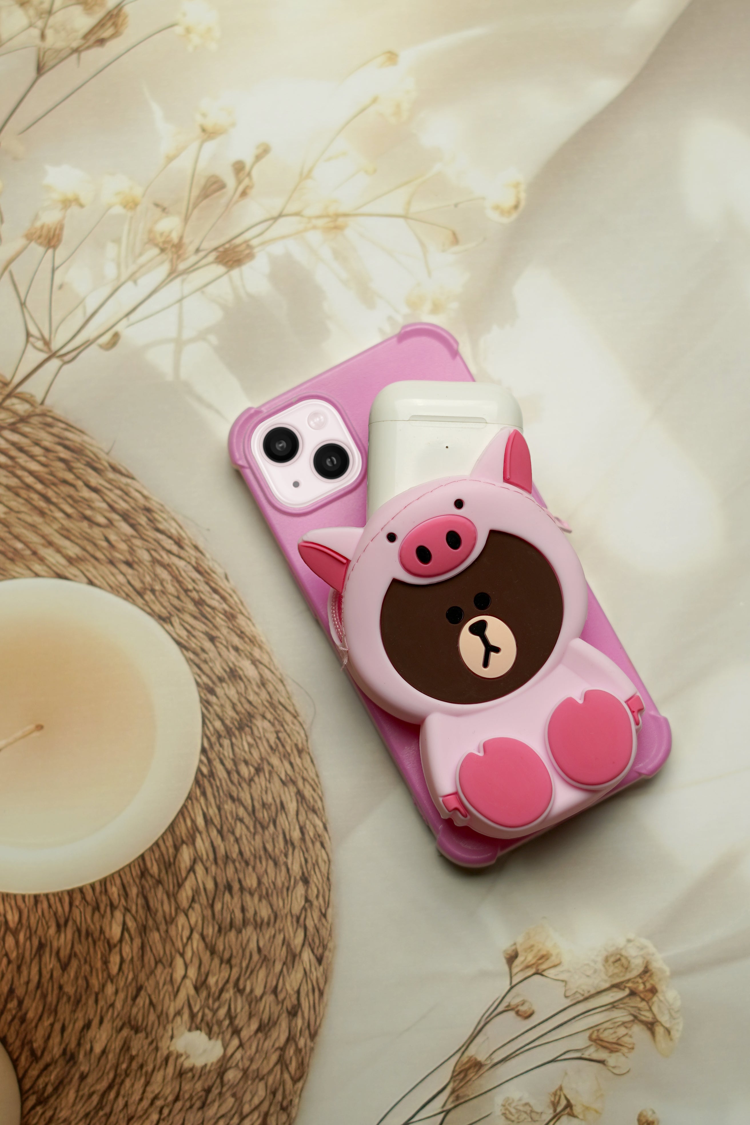 Pink Kitty-Zipper Wallet case