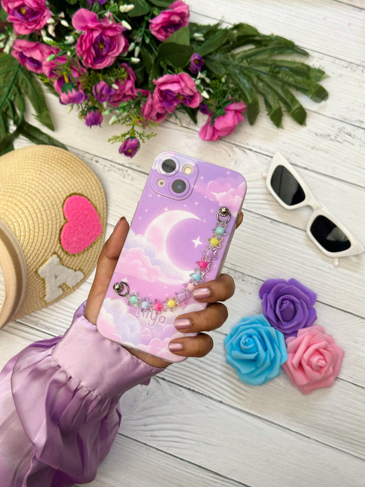Galaxy Themed Moon Bracelet Phone Case