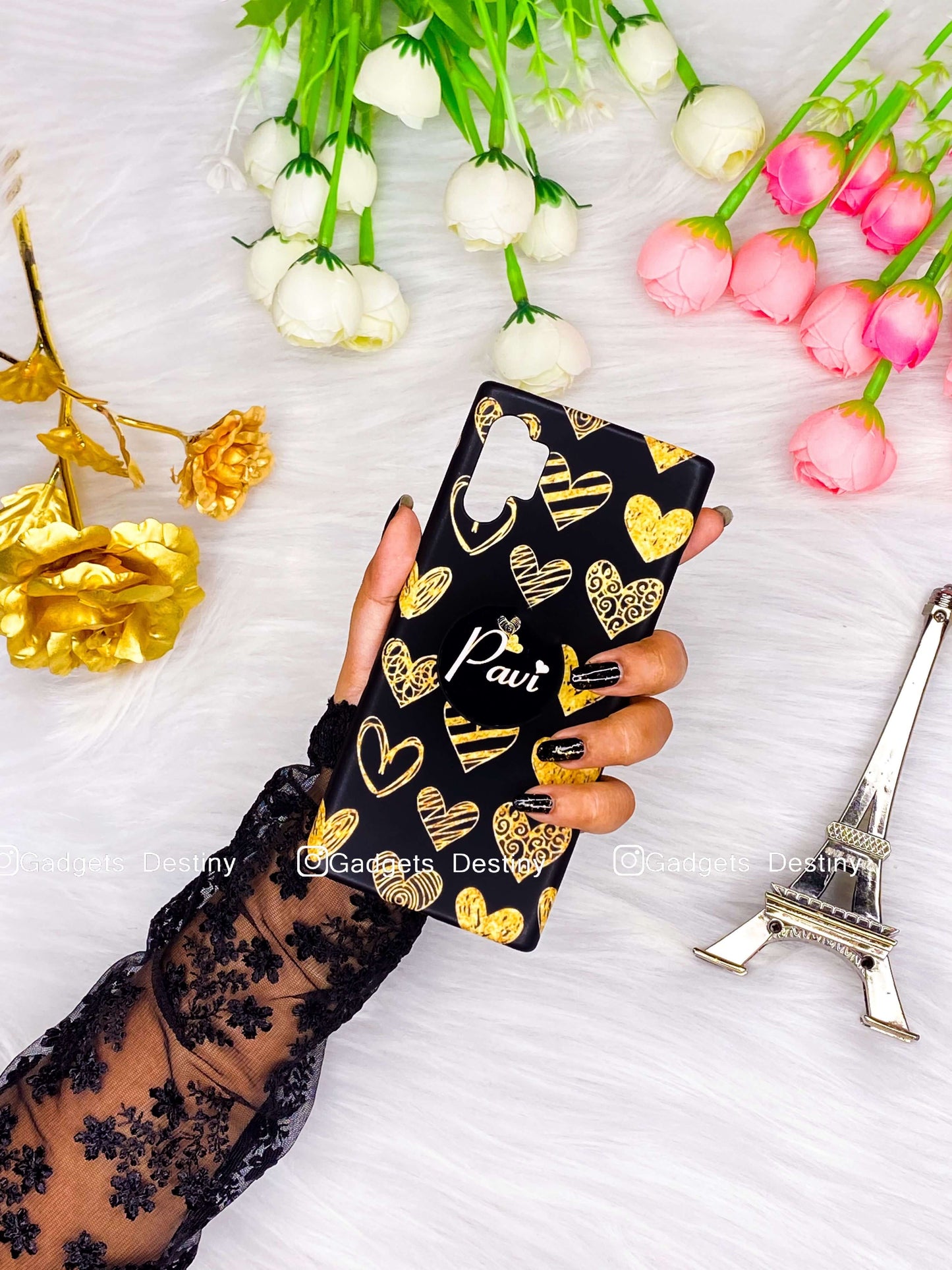 Black Heart Themed 🖤💛 Gripper Phone Case