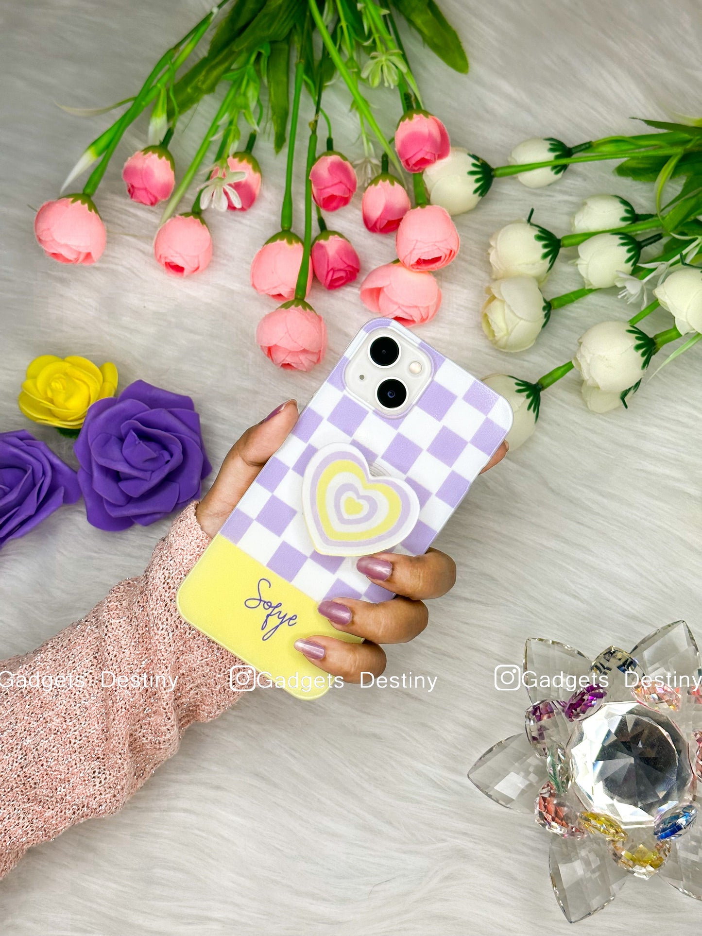 Geometric design – heart Popgrip case