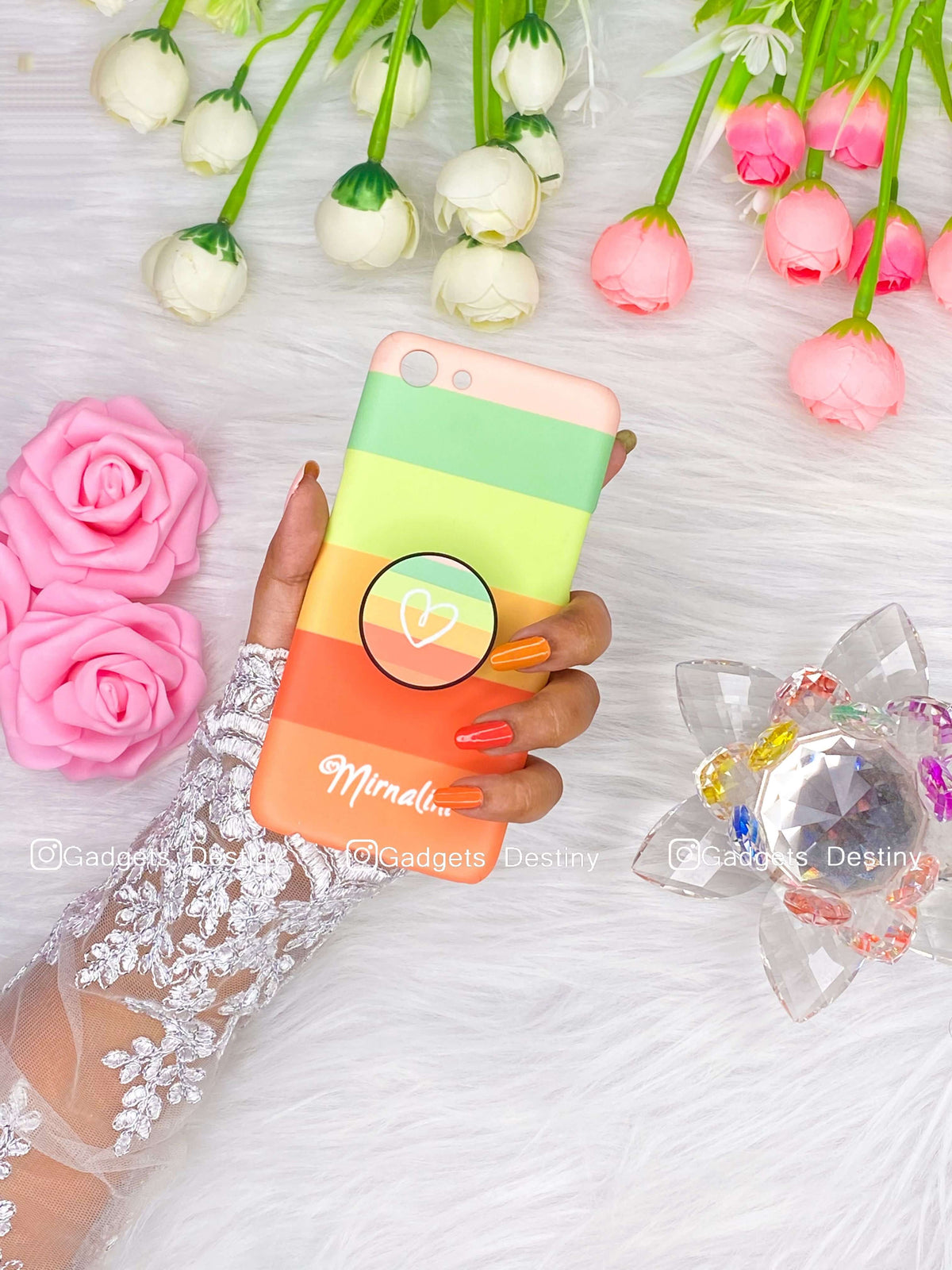 Rainbow stripes Gripper Phone case