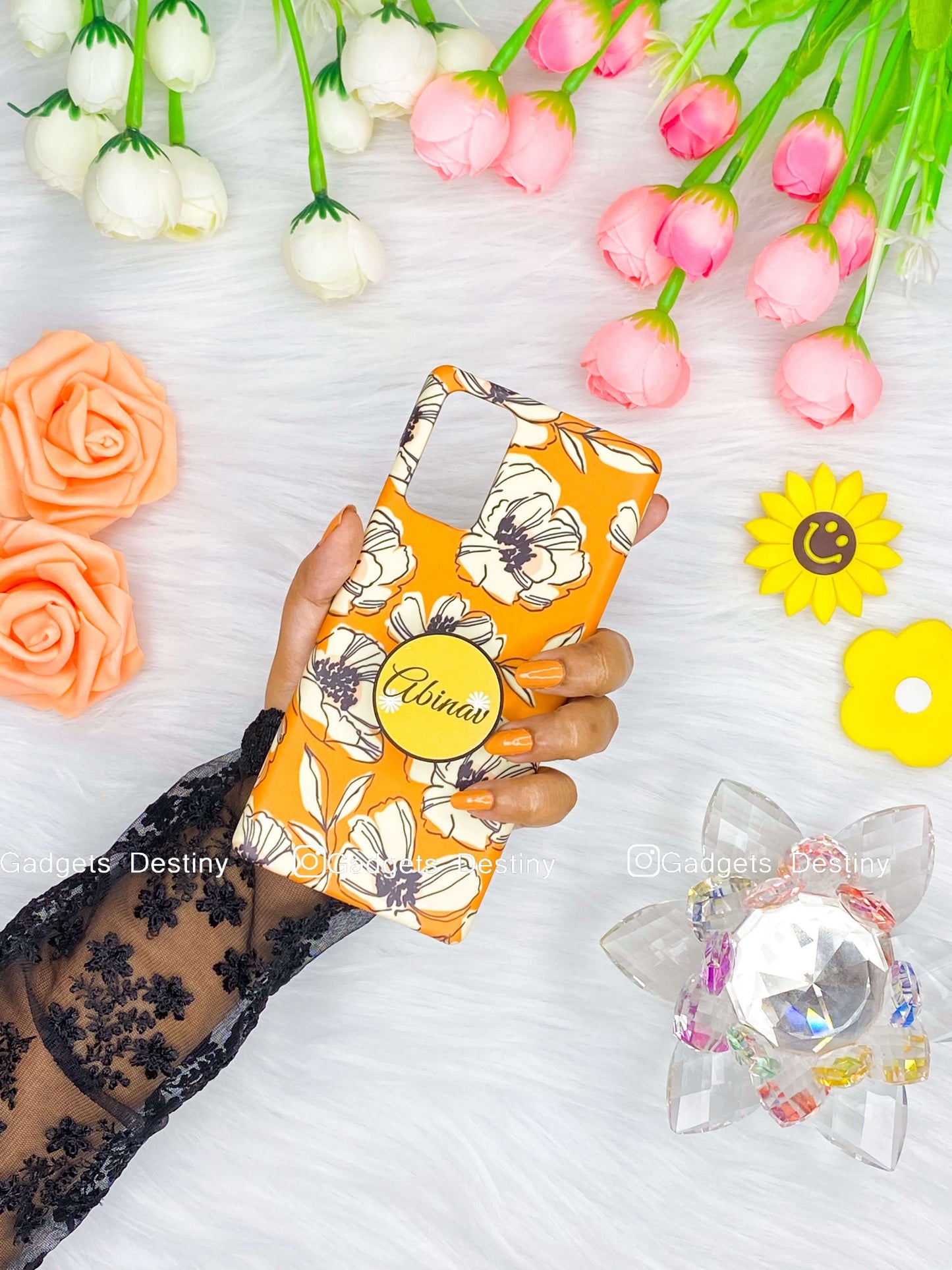 Yellow Floral Gripper Phone case