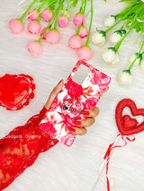 Vibrant Red Floral Gripper Phone case