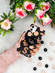 Black floral Gripper Phone case