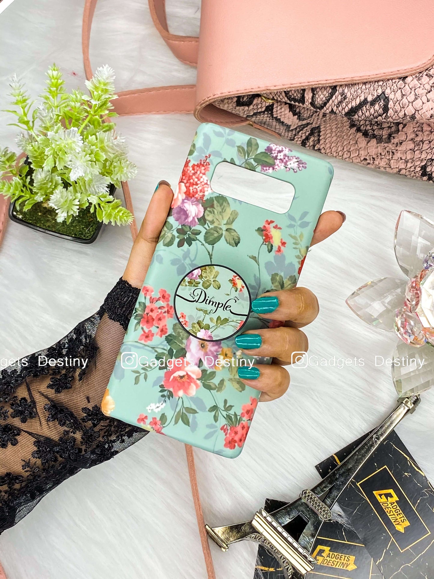 Green Floral Gripper Phone Case