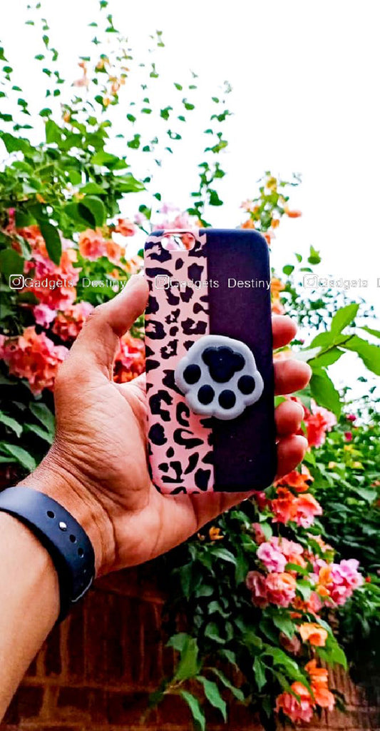 Leopard Print Case with Silicon Paw Gripper