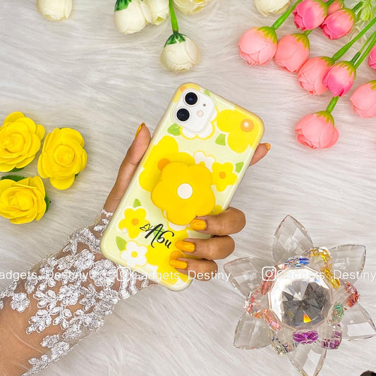 Yellow Flower Silicon Gripper Phone Case