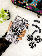 Black & White Liquid Pattern Gripper Phone Case