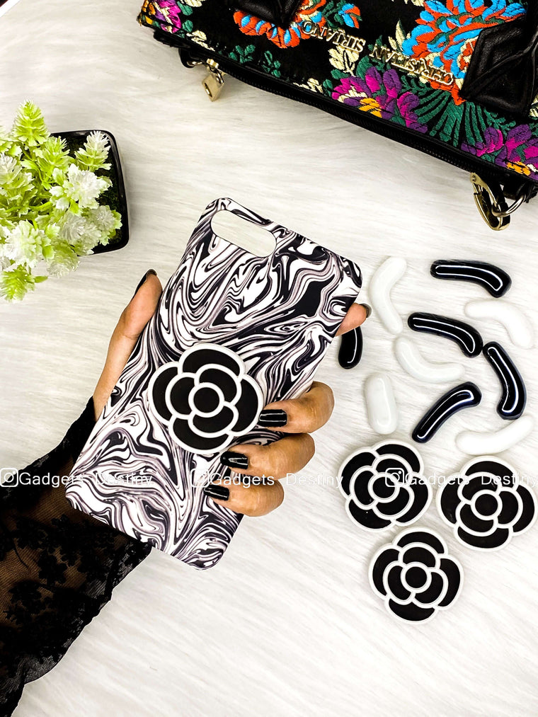 Black & White Liquid Pattern Gripper Phone Case