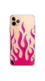Flaming transparent-Clear silicon phone case