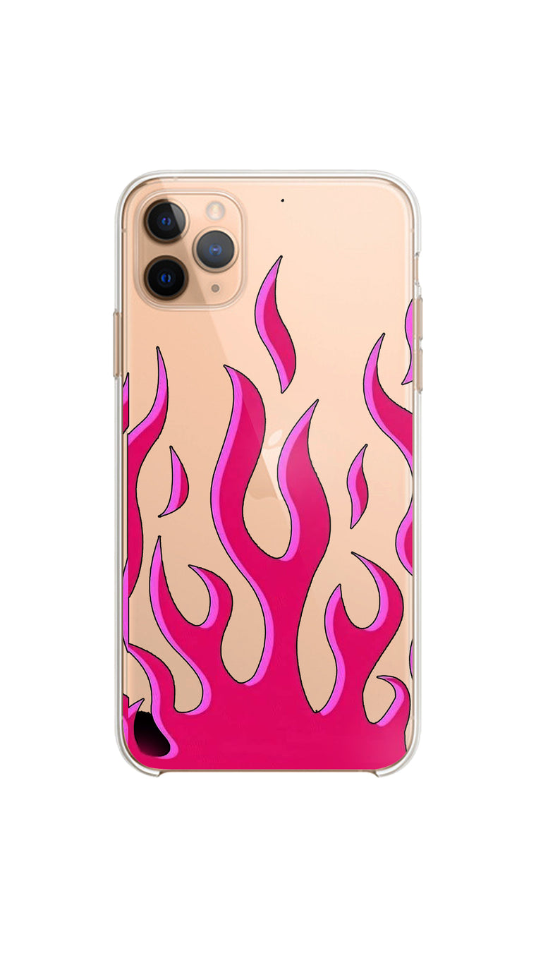 Flaming transparent-Clear silicon phone case