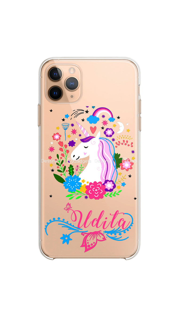 Dream catcher unicorn case/ Clear silicon phone case