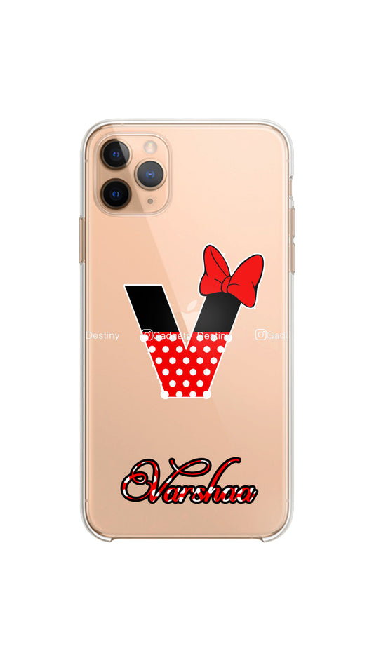 Minnie name case/Clear silicon phone case