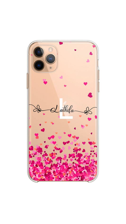 Transparent falling heart case /Clear silicon phone case