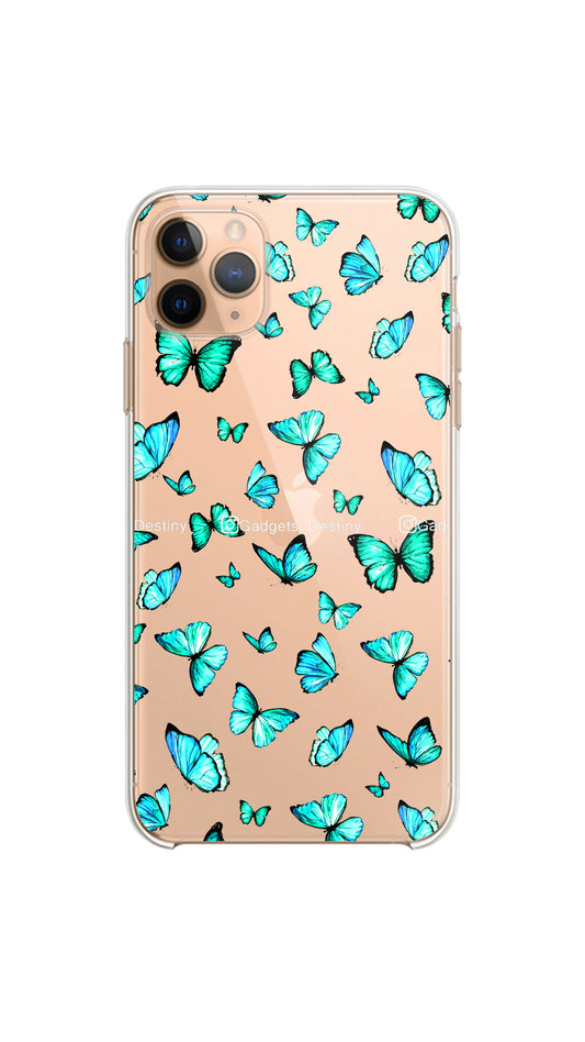 Florican green butterfly case/Clear silicon phone case