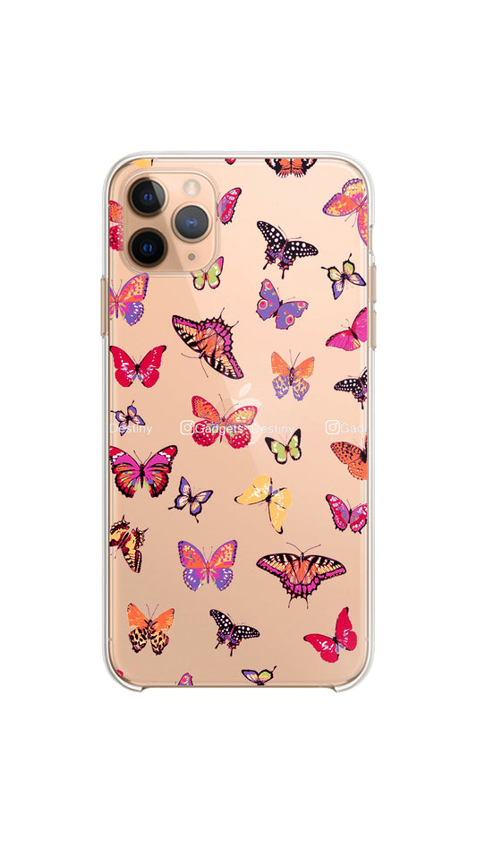 Multi color butterfly case/Clear silicon phone case
