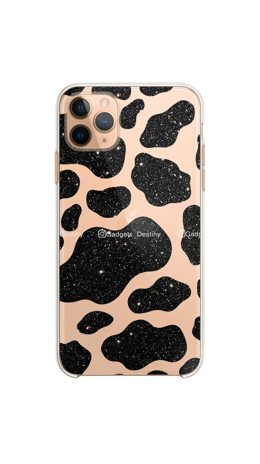 Black Leopard case/Clear silicon phone case