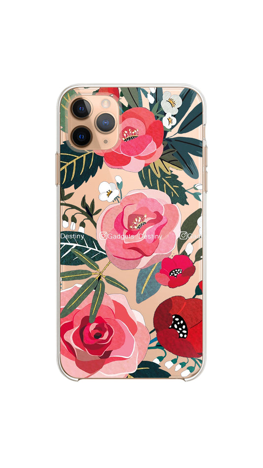 Jazzy floral case/Clear silicon phone case