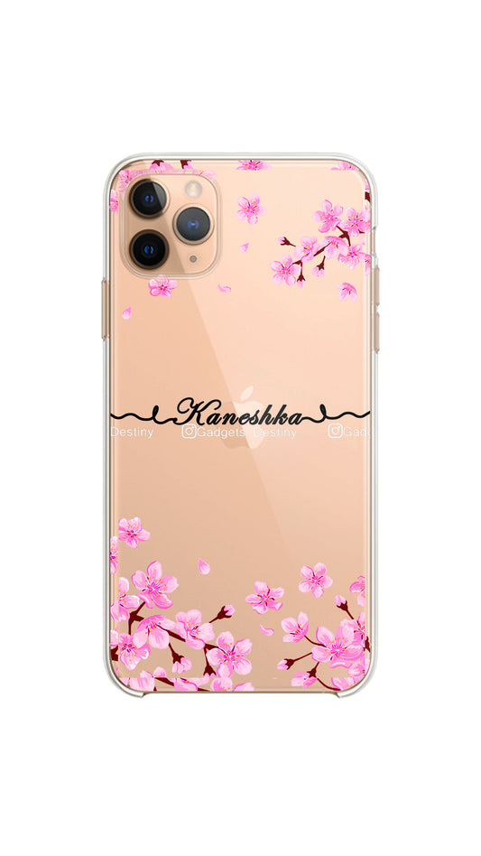 Girly floral name case/Clear silicon phone case