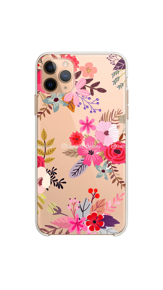 Vibrant floral case/Clear silicon phone case