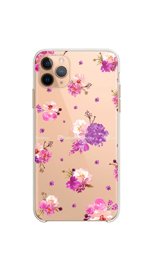 Lavender Floral case/Clear silicon phone case