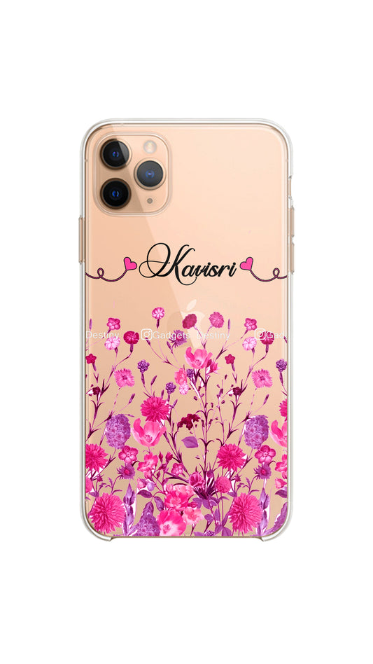 Glaring floral case/Clear silicon phone case