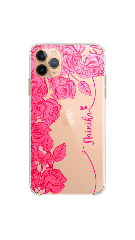 Floral name-Clear silicon phone case