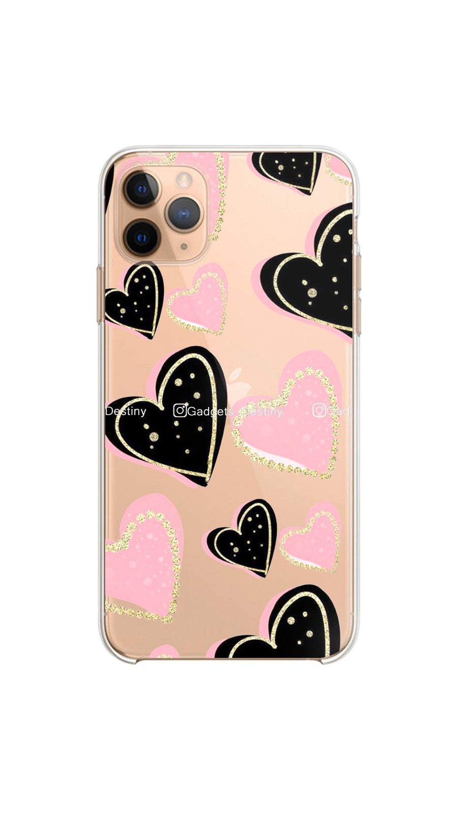 Lovely hearts/Clear silicon phone case