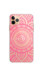 Pink mandala case/Clear silicon phone case