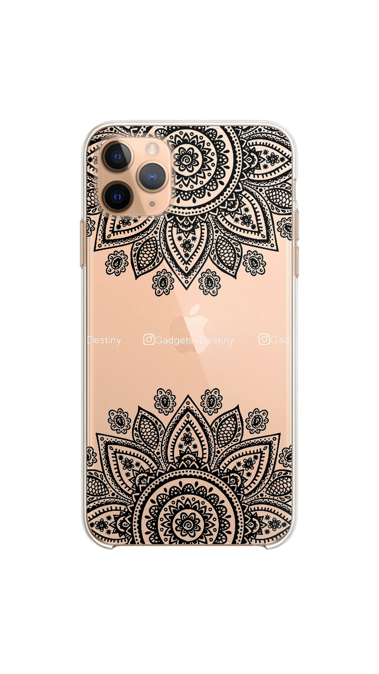 Free form mandala case/Clear silicon phone case