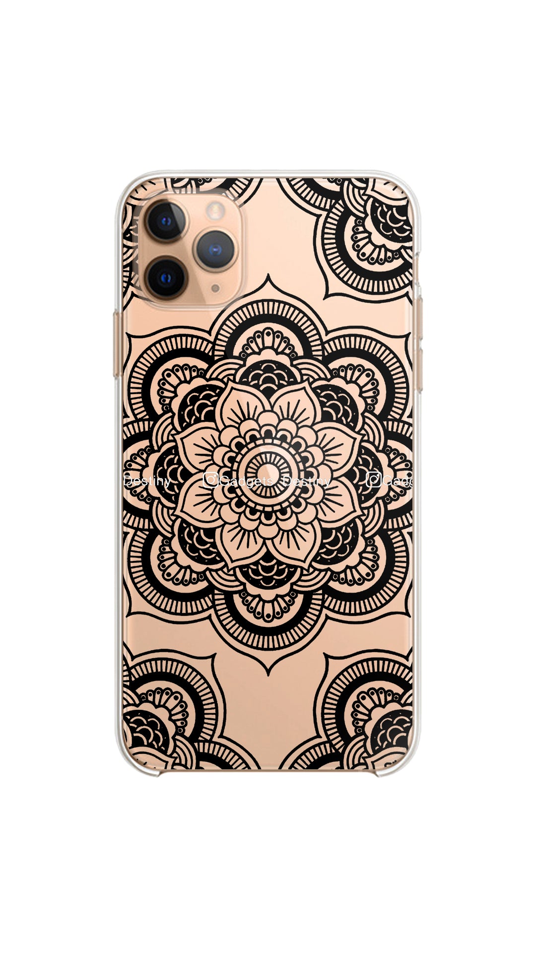 Desi mandala case/Clear silicon phone case
