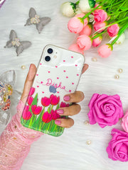 Floral name case/ Clear silicon phone case