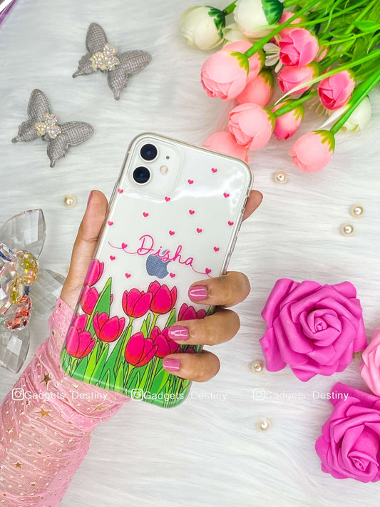 Floral name case/ Clear silicon phone case