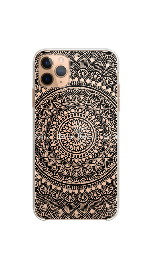 Doodle mandala case/Clear silicon phone case