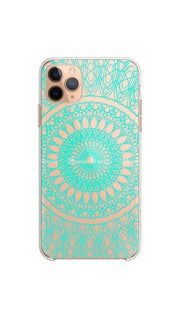 Geometric mandala case/Clear silicon phone case