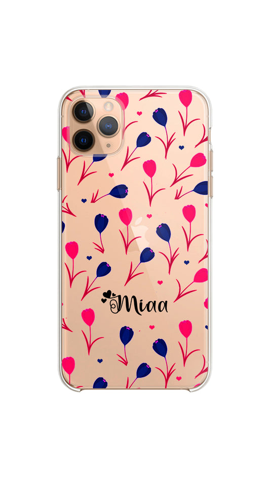 Tulip floral case/Clear silicon phone case
