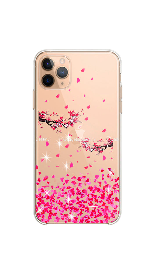 Twinkling hearts/Clear silicon phone case