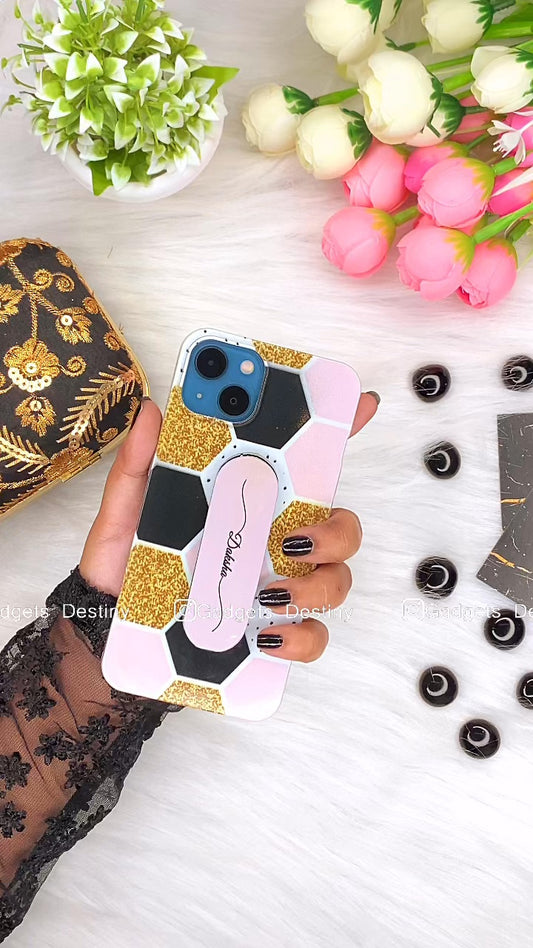 Pink marble Slider pop socket case