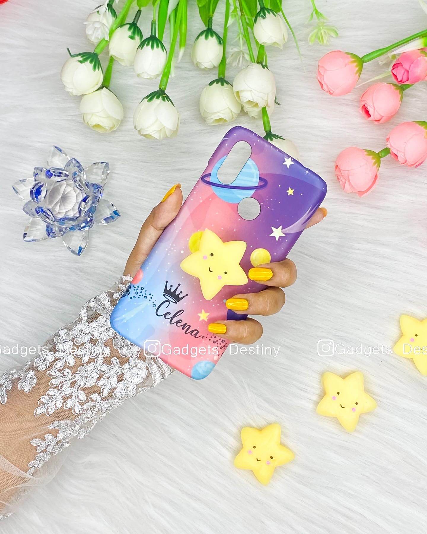 Galaxy themed star squishy case